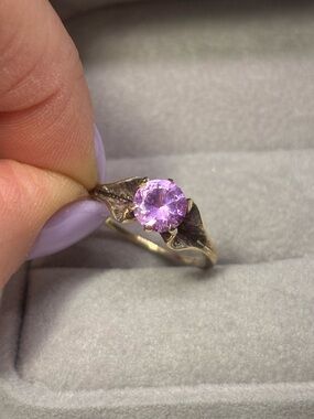 10K Gold Ring with Pink Sapphire, size 7